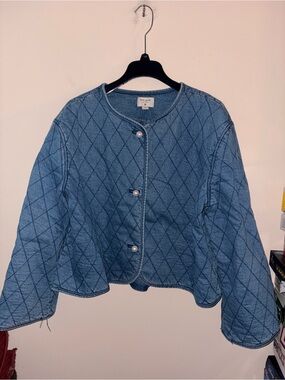 Kate Spade X Target quilted denim jacket size XL with pearl buttons